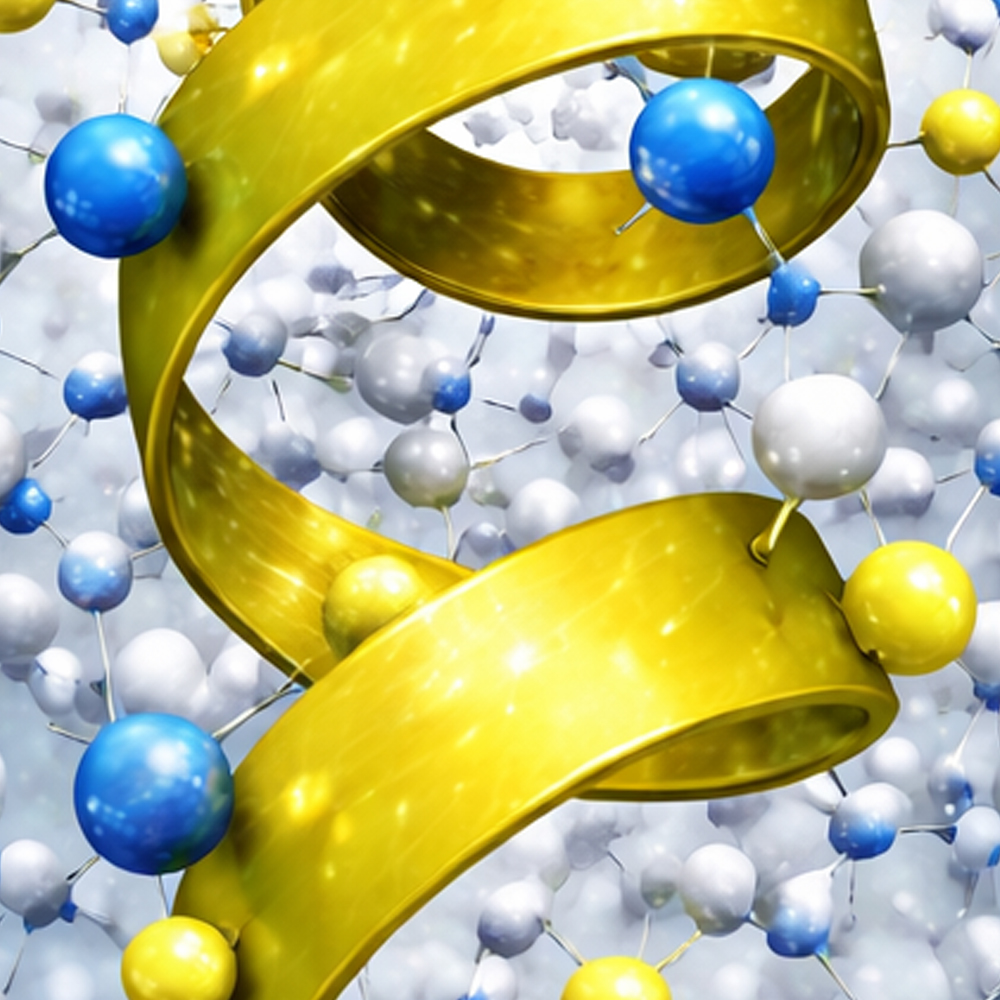 3D-molecular-visualization-of-a-yellow-helical-protein-structure-surrounded-by-molecular-networks